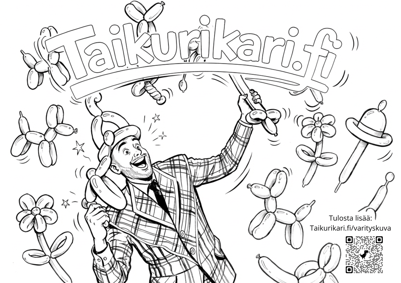 Värityskuva Taikuri Kari Hauska ilmainen värityskuva Taikuri